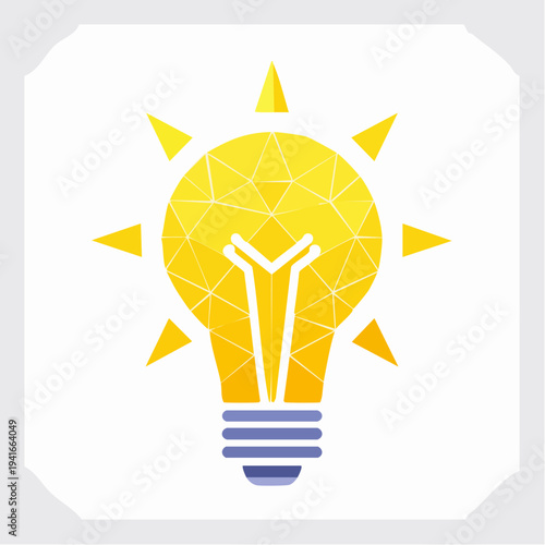 Bright Idea Symbol - A Geometric Lightbulb Illustration Representing Innovation and Creativity