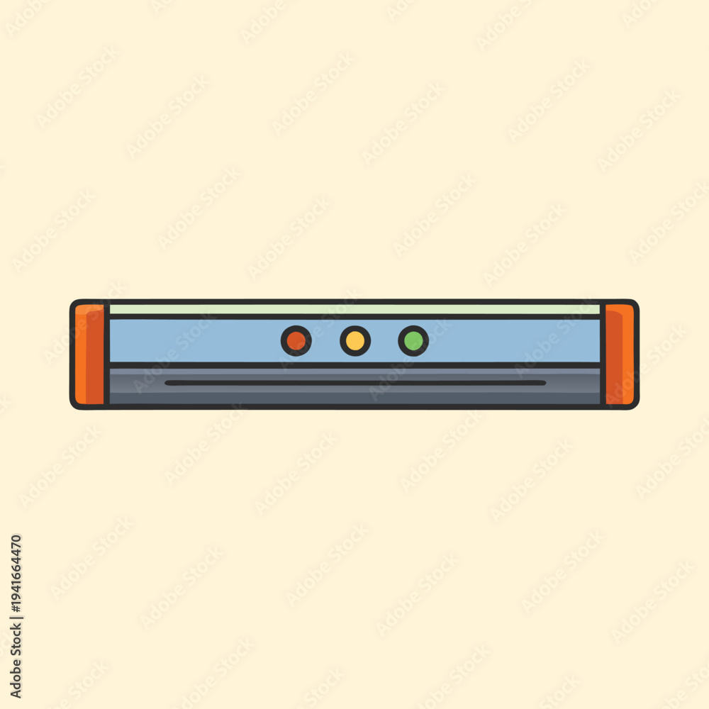 Fototapeta premium Colorful cartoon spirit level icon representing precision and accuracy of measurement