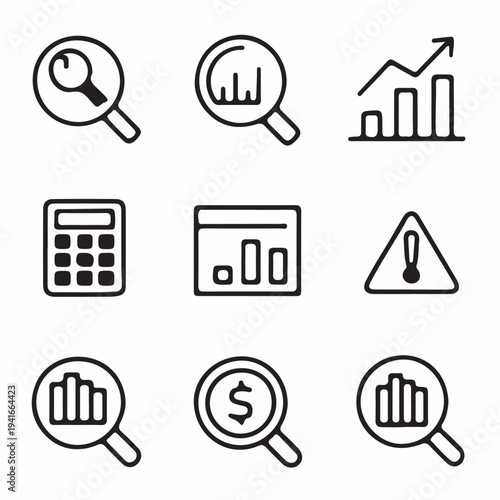 A comprehensive set of business and communication icons featuring vector symbols for web, phone, email, and mobile technology design