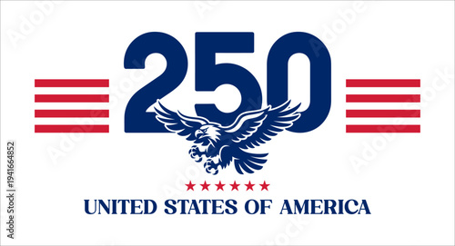 USA 250th Anniversary Independence Celebration Logo Background Minimal Design
