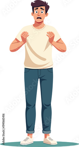 donna uomo paura improvvisa stato di emozione negativo, triste, offeso, sorpreso, emozionato, impaurito vettoriale