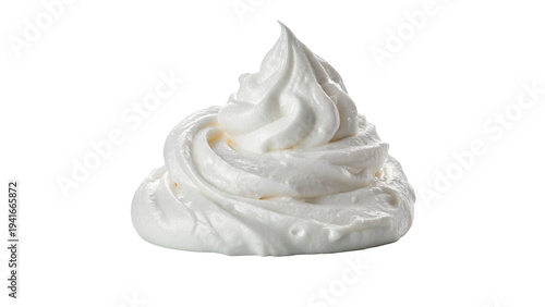 Billede på lærred A pile of whipped cream  isolated on transparent background cut out
