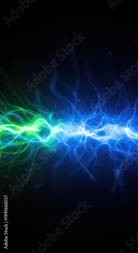 Abstract glowing blue and green plasma field depicting powerful regenerative energy flowing rapidly to restore vitality and health and boost immunity ,flow ,ethereal ,abstract