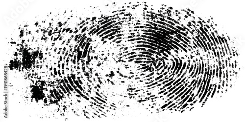 Abstract black fingerprint texture with grunge distressed pattern background.