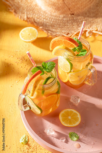 Tasty and cold lemonade as ...