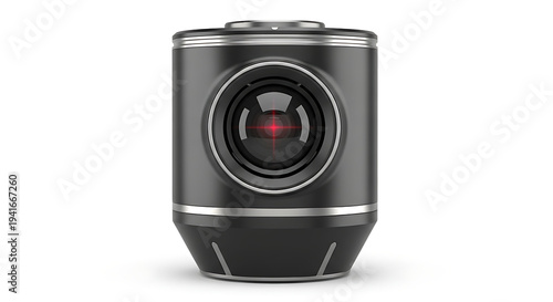 Advanced lidar sensor module for autonomous vehicle navigation. Compact optical camera system with red laser emitter. Industrial vision sensor for robotic automation and security