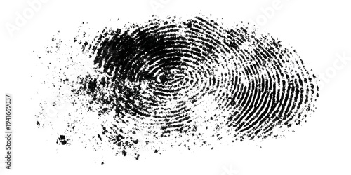 Abstract black fingerprint texture with grunge distressed pattern background.