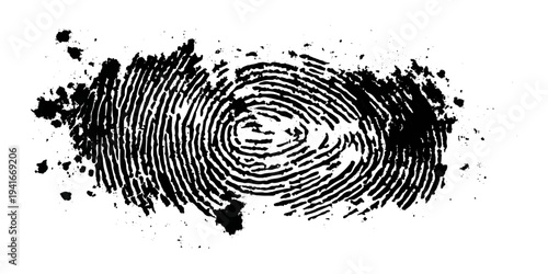 Abstract black fingerprint texture with grunge distressed pattern background.