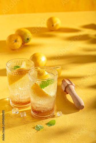 Sour and sweet lemonade as ...