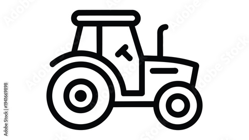 tractor outline icon representing agriculture farming equipment rural industry vehicle and modern agricultural technology minimal vector