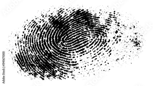 Abstract black fingerprint texture with grunge distressed pattern background.