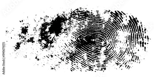 Abstract black fingerprint texture with grunge distressed pattern background.