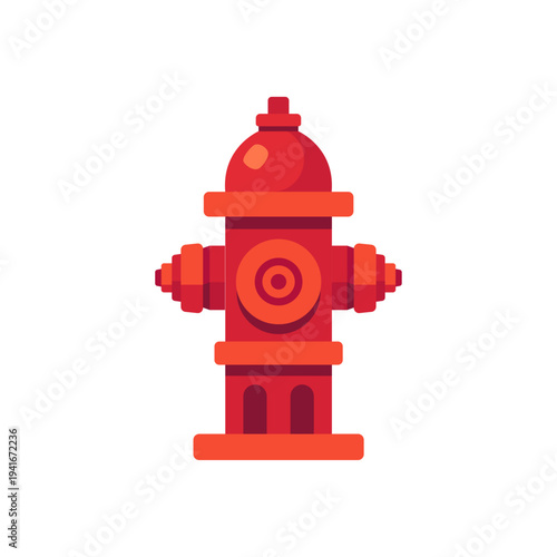 Fire hydrant with side nozzles, colorful vector flat style illustration