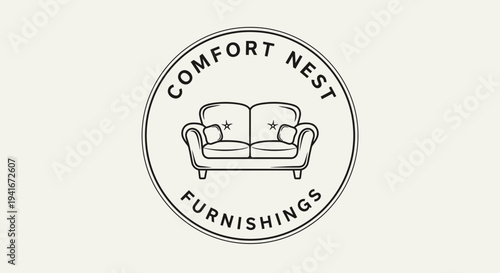 Comfort Nest Furnishings Sofa Logo Design.
