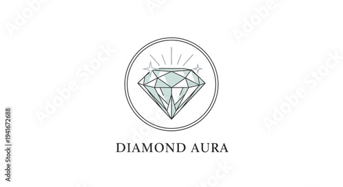 Diamond Aura Logo Design with Gemstone.