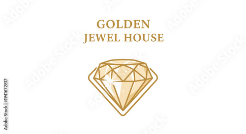 Golden Jewel House Diamond Logo Design.