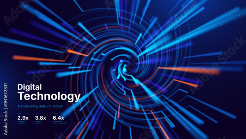 Futuristic Big Data Flow Lines Abstract Neural Network Connections. High-Speed Internet Streams. BG for Tech Reports, Digital Business Presentations or Broadband Infrastructure Projects.