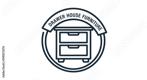 Simple Line Art Dresser Icon Illustration.
