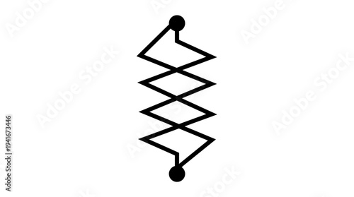 Simple black and white line drawing of a generic spring symbol with connection points at both ends.