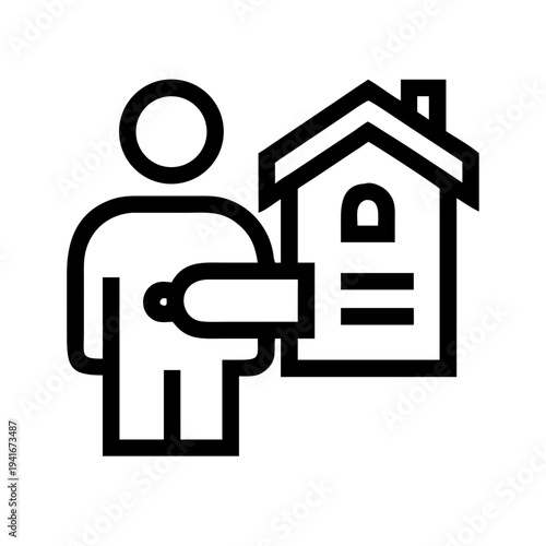 Person handing over house keys to another individual in a transaction isolated on white background, Vector