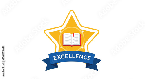 Golden star excellence award icon vector