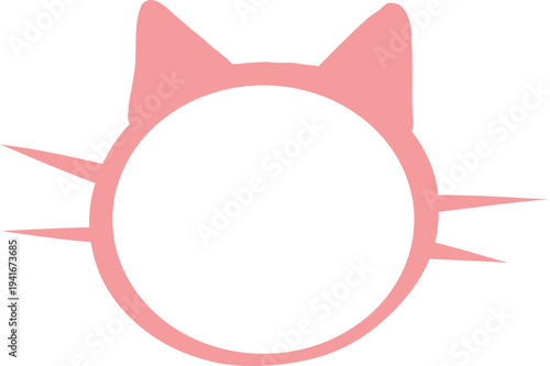 Empty cute cat or dog, pet frame set, speech bubble with ears and tail, border with paw print. Doodle sketch hand drawn elements. Footprint badge, border divider