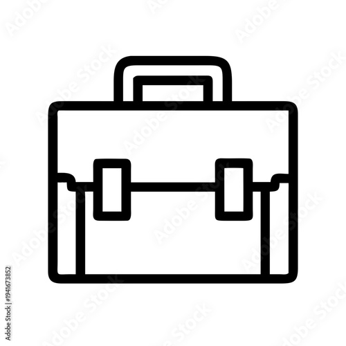 A sleek briefcase with two sturdy handles and a central latch closure isolated on white background, Vector
