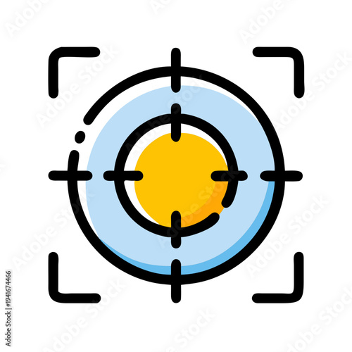 Target with bullseye and crosshair design for precision focus isolated on white background, Vector