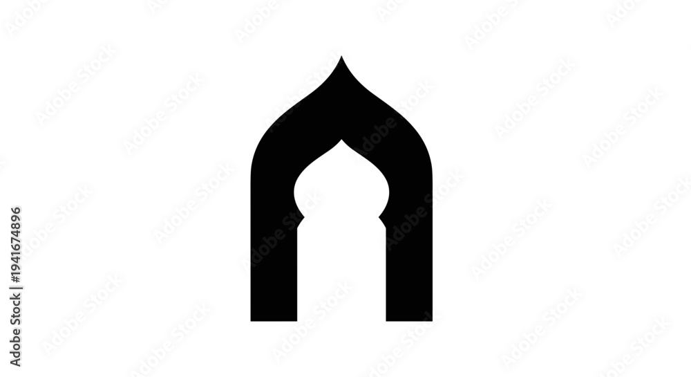 Obraz premium Islamic Arch Silhouette Simple Design Element 1.