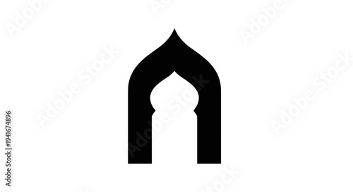 Islamic Arch Silhouette Simple Design Element 1.