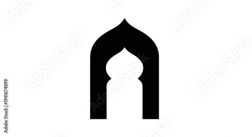 Islamic Arch Silhouette Icon Symbol 1.