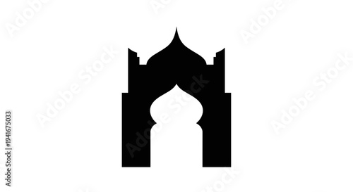 Islamic Architectural Silhouette Iconic Design Element.