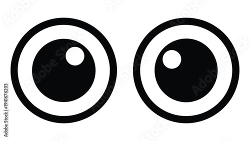 cartoon eyes icon set representing vision, looking direction, facial expression, observation concept and simple character design element
