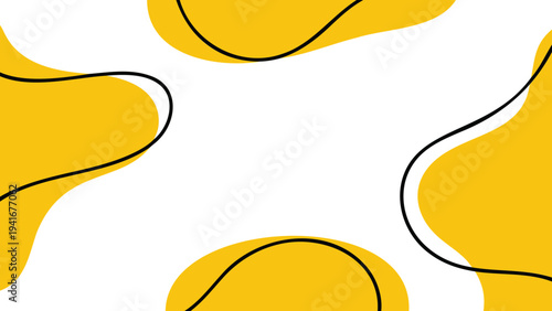 Set of 3 abstract yellow shapes vector