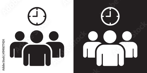 Foto Group of people icon featuring a clock