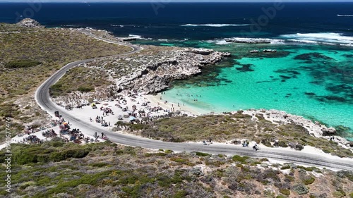 Aerial Views Little Salmon Bay Rottnest Island Perth Wa Travel Video 4K DJI MAVIC 4 PRO