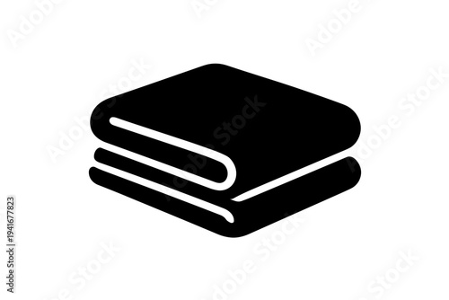 Folded towels stacked as laundry or bathroom icon flat vector icon