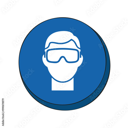 Eye protection required sign, mandatory safety symbol