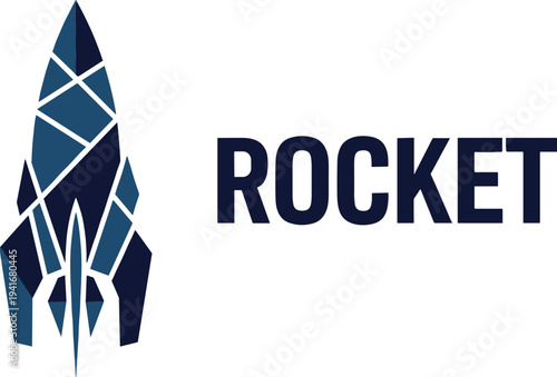 Modern Abstract Polygonal Rocket Ship Logo Design with Geometric Shapes for Aerospace Technology Startups Innovative Business Branding and Creative Digital Identity Projects