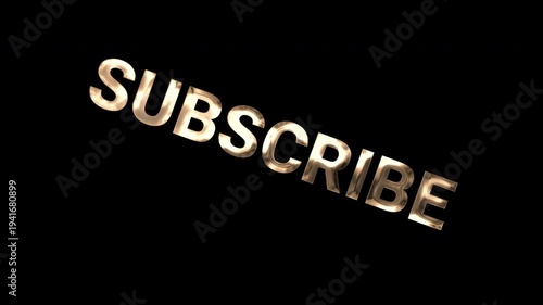 subscribe gold glowing text animation