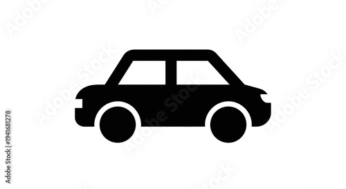 Simple vector illustration of a compact car viewed from the side, showcasing its sleek design and clean lines, similar to Whisk_b4b8cb416fea20ea8914c6347d3a28b6dr.eps style