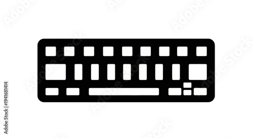 Computer keyboard illustration featuring whisk design elements in a clean and minimalist environment viewed from directly above technology workspace