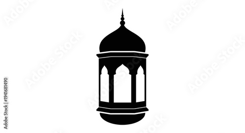 Islamic Dome Silhouette Architecture Illustration.