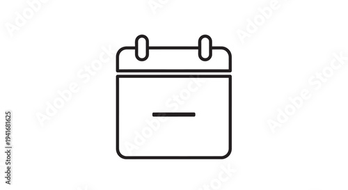 Simple line art calendar icon for date or event