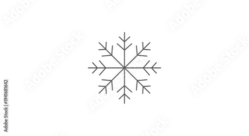 Simple line art snowflake icon isolated on a white background