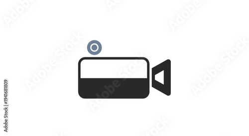 Simple video camera icon with recording indicator