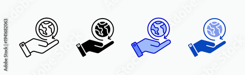 Save Earth Icon Sheet Multiple Style Collection Isolated Vector