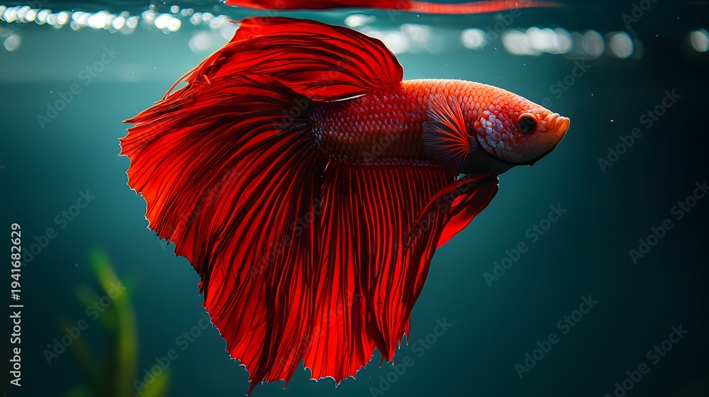 Obraz premium Red fin movement and flow high resolution picture