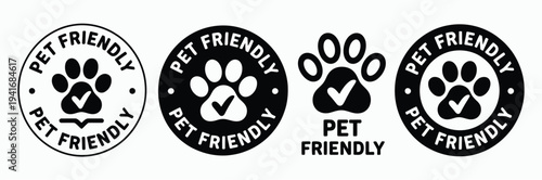 Pet Friendly Icon Set Vet Approved Veterinary Diet Vector Illustration