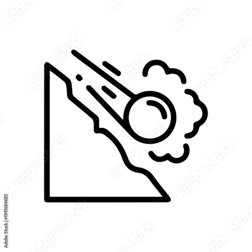 Rockfall Warning Icon